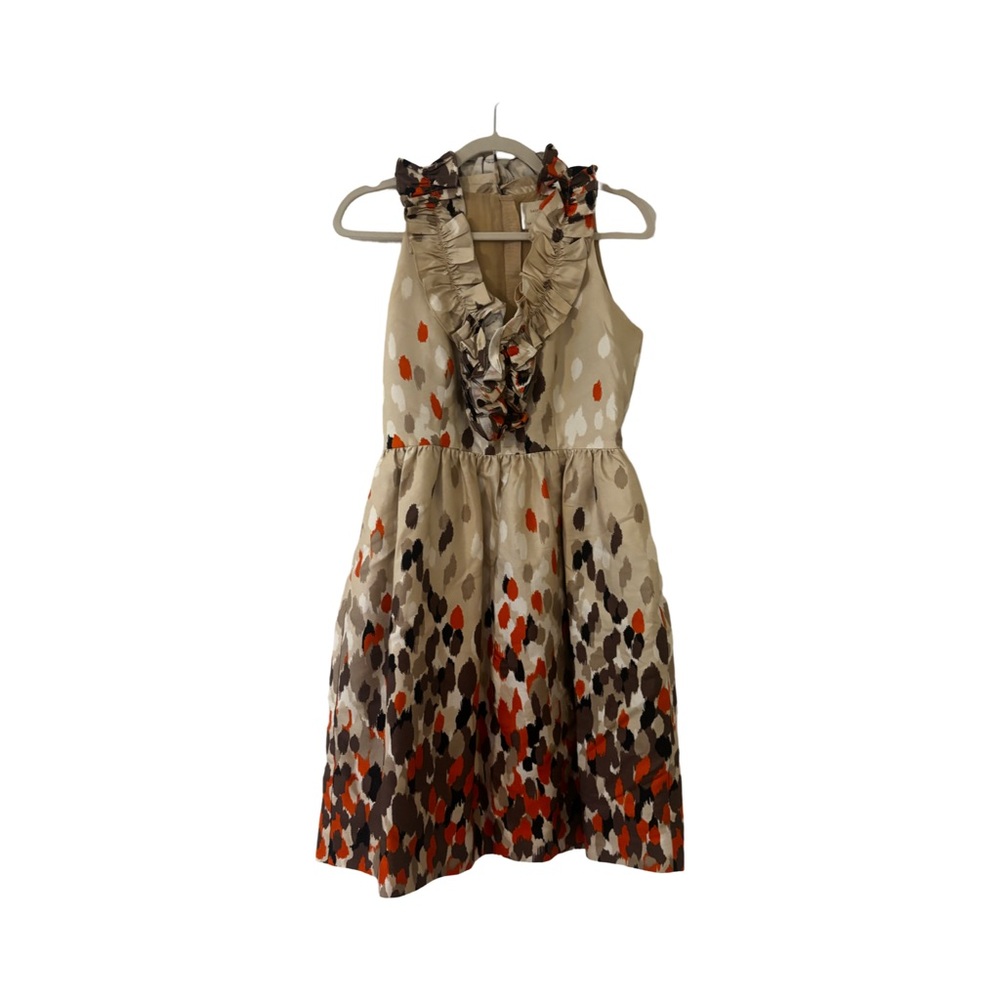 kate spade Gold Speckled Sleeveless Ruffle Dress size 2